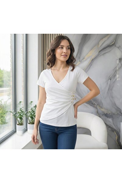 HR New Days Kadın kuş gözü detaylı bluz
