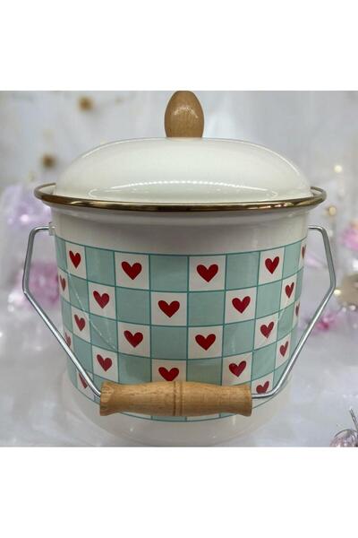 FeyzaDesign 20 cm Emaye Bakraç, 5 Litre, 2 Renk Seçeneği, Dayanıklı ve Şık Ta...