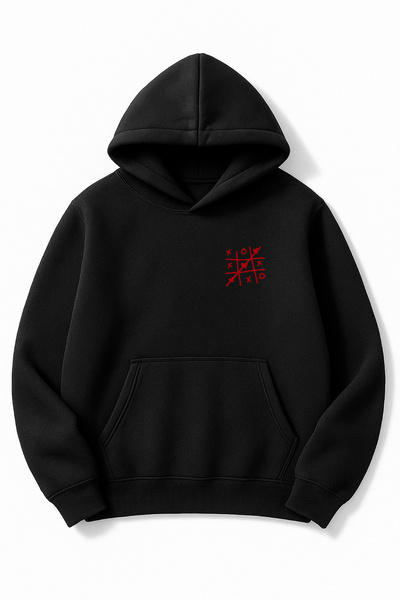 Altair Tr Oversize Unisex Xoxo Heart Printed Hooded Sweatshirt