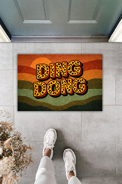 Dormot Modern Digital Print Doormat - Leopard Pattern Ding Dong |   Earth Ton...