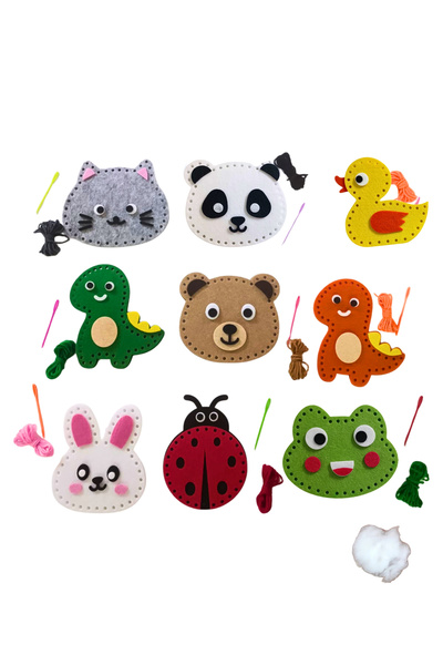 KECENGUZELTASARIM 9 Adet Kendin Yap Keçe Dikiş El Sanatları Seti, Okul Öncesi...