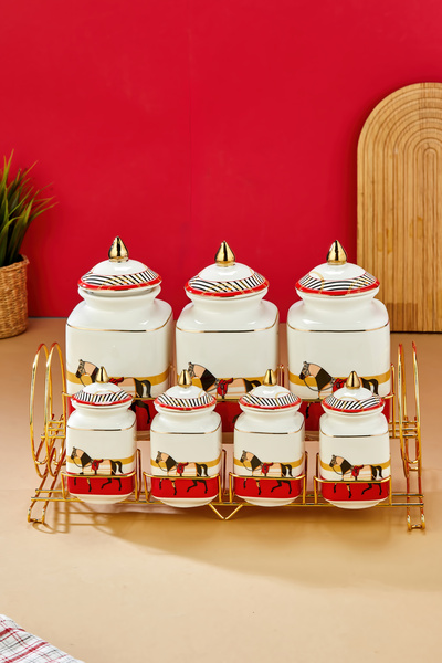 Cooker Hürrem 7-Piece Spice Storage Set with Stand Ckr3779