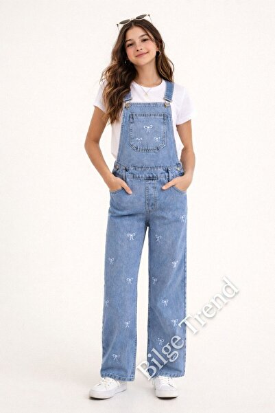 Bilge Trend Bow Embroidery Cotton Girls' Jeans Slopet