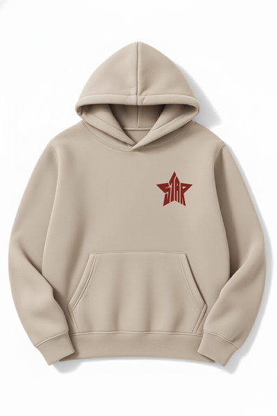 Altair Tr Oversize Unisex Star Printed Hooded Sweatshirt