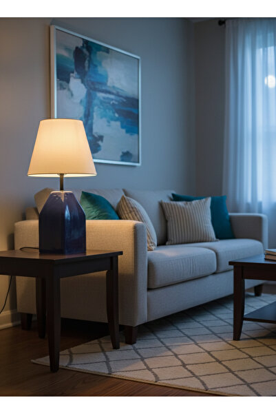 Seramik Hayalleri Dekoratif Uzun Konik Seramik Abajur