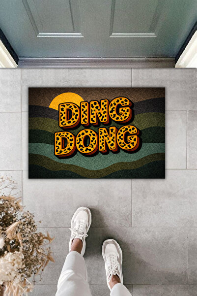 Dormot Modern Digital Printing Doormat - Leopard Pattern Ding Dong Boho Desig...