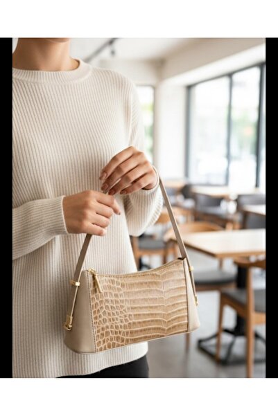 eflanmoda A Quality Crocodile Pattern Baguette Women's Shoulder Bag