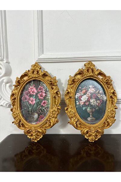 busraconcept Set de 2 tablouri decorativă în stil vintage, 26 cm