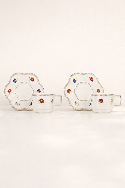 Mirilliahome 2-Piece Porcelain Coffee Cup and Saucer Set with Floral Pattern ...