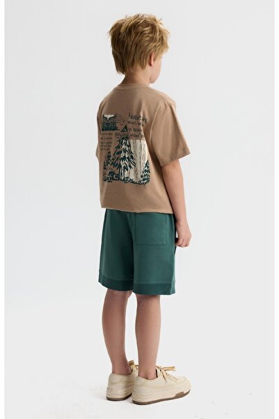 nk kids Limi̇ Boy's Soft Texture Flexible T-Shirt Shorts Combed Cotton Set