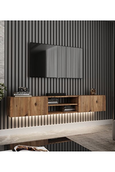 TUMBLERA Volar Pine TV Ünitesi Işıklı Atlantik Çam 180 cm Modern