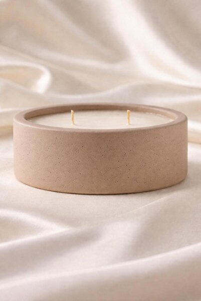 Candle Sandal Ağacı Kokulu Mum, Dekoratif Beton Mum