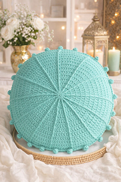 Günebakan Handmade Pillow "Hanım Evi Kırlent" - Water Green