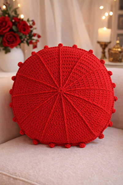 Günebakan Handmade Pillow "Hanım Evi Kırlent" - Red