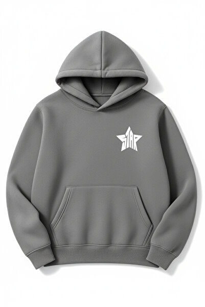 Altair Tr Oversize Unisex Star Printed Hooded Sweatshirt