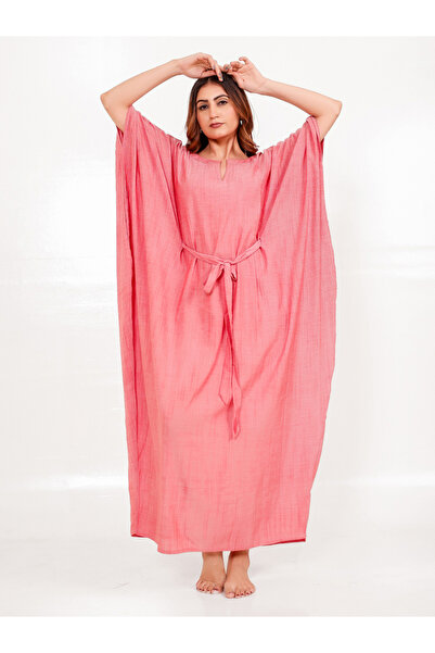 The Kaftan Company By Styli Rose Pink Kaftan Nightdress with Pockets