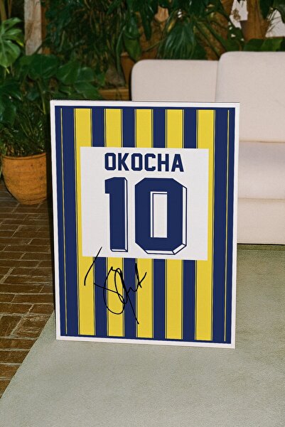 Base Concept Αφίσα φανέλας με στάμπα υπογραφής Jay Jay Okocha 10 (με πλαίσιο)