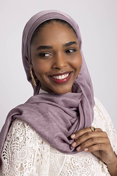 Ayshara Aura Monogram Patterned Double-Sided Shawl - Lilac