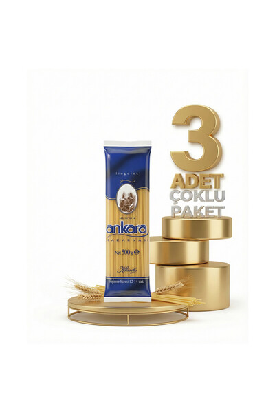 Ankara Makarna Linguine Yassı Çubuk 3x500 Gr