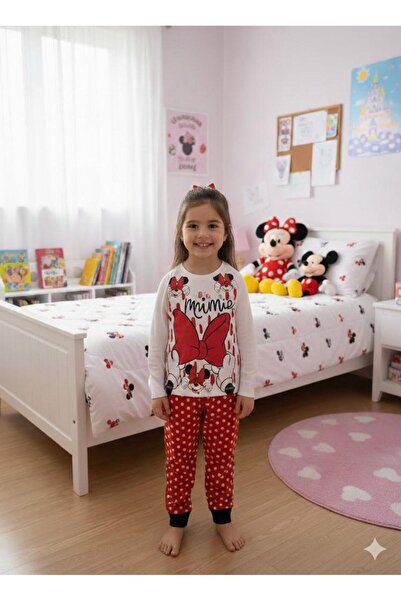 İpek Devojčin set pidžama sa dugim rukavima 100% pamuk sa uzorkom Minnie Mouse