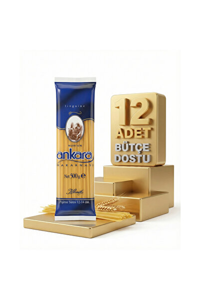 Ankara Makarna Linguine Yassı Çubuk 12x500 Gr