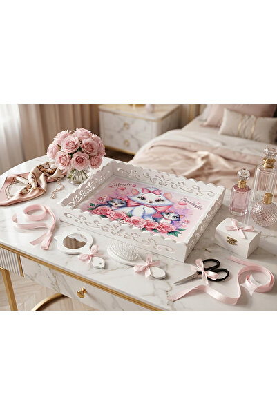 MASSIBEBE Set Complet Tăviță Moț cu Accesorii din Lemn, Design Premium Aniver...