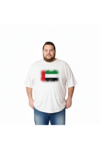 sngl Men's Plus Size Short Sleeve Uae Flag Printed T-Shirt 3XL 4XL 5XL 6XL 7X...