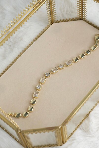YENGEÇ Steel Square Stone Detail Bracelet