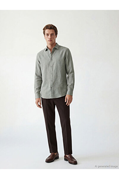 LC Waikiki Rmz Gi̇yi̇m Farkiyla Standard Fit Dobby Men's Shirt