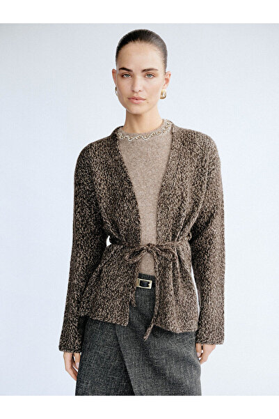 LC Waikiki Nevavm Shawl Collar Patterned Women's Knitwear Cardigan with Diffe...