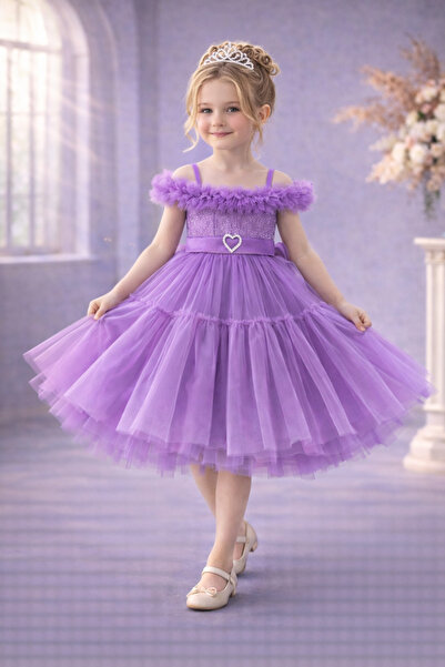 Atlas Kids Rochie de seara pentru fete din tul, stil printesa - Rochie pentru...