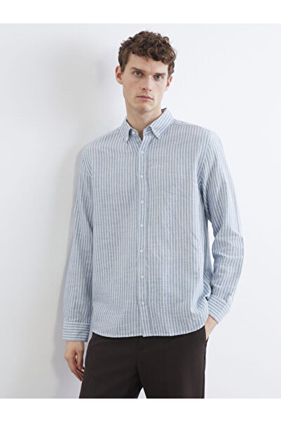 LC Waikiki Rmz Gi̇yi̇m Farkiyla Standard Fit Striped Men's Shirt