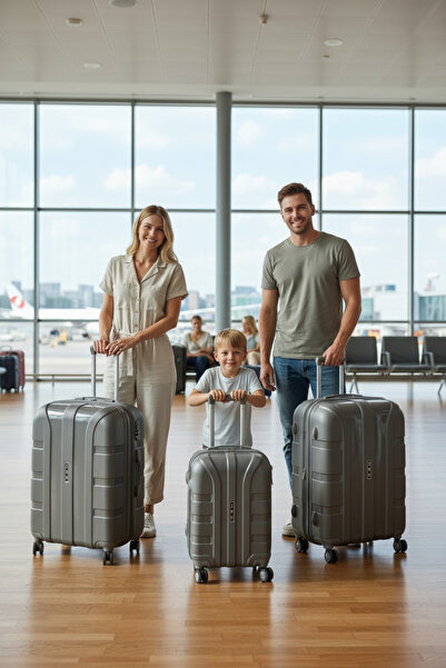 IVS 3, lü Set Kırılmaz Polipropilen Silikon Valiz Bavul Seyahat Çantası