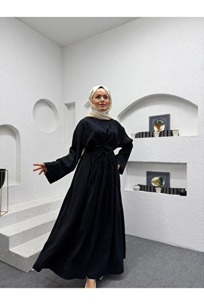 Warga Pleated Waist Modal Modest Dress