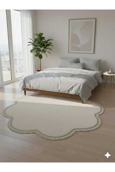 ALTUN CARPET Modern Flat Fringed Daisy Plush Carpet with Anti-Slip Base, 12ml...