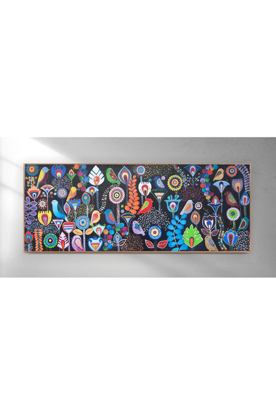 Galeri Mavi Bahar – Özgün El Yapımı Akrilik Tablo 40x100 cm Kanvas Çerçevesiz...