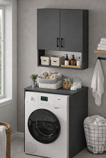 258 MoLife Serena Çamaşır Makinası Dolabı Kurutma Makinası Dolabı Banyo Dolab...