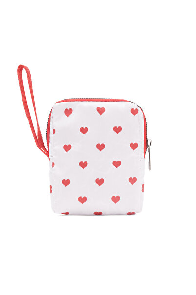 Kadın Çanta İçi Hijyenik Ped Saklama Organizer Kalpli, 10x14x3 cm