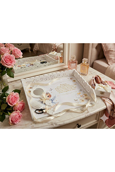 MASSIBEBE Set Complet Tăviță Moț cu Accesorii din Lemn, Design Premium Aniver...