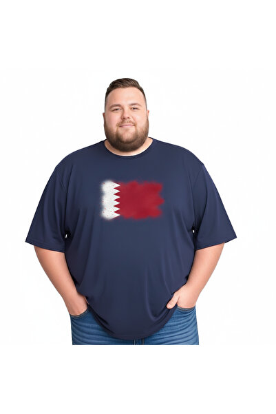 sngl Men's Large Size Short Sleeve Bahrain Flag Printed T-Shirt 3XL 4XL 5XL 6...