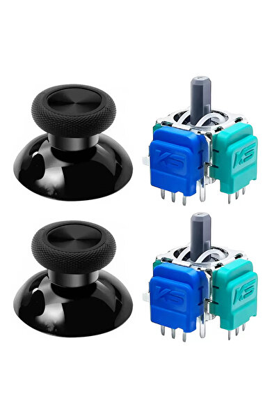 POPKONSOL Xbox One Motor Manyetik Analog 2+2 Set Siyah Topuz Hall Sensör Joys...