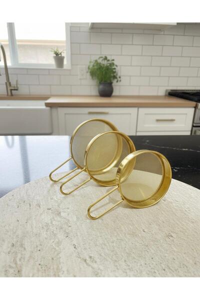 Kayaer Home Gold mini 3 lü süzgeç seti