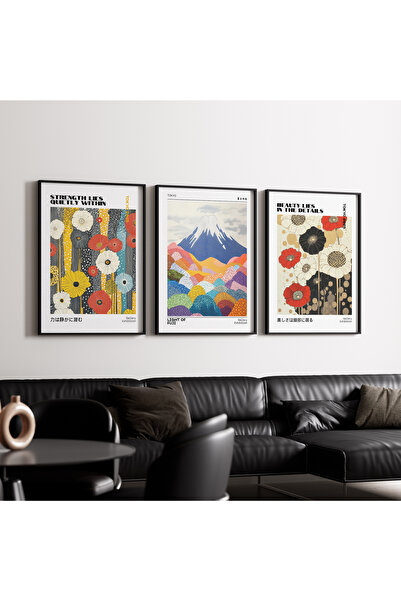 Artiera Σετ ζωγραφικής με ξύλινο πλαίσιο 3 τεμαχίων με πολύχρωμα λουλούδια Mo...