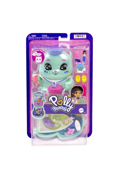 mattel Polly Pocket Sailor Kitty Pet Bag Set With Accessories