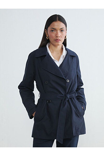 LC Waikiki Rmz Gi̇yi̇m Farkiyla Double-Breasted Roba Collar Women's Trench Coat