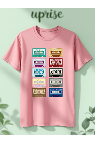 Vordevia Taylor Swift Albums Printed Cotton Oversize T-Shirt