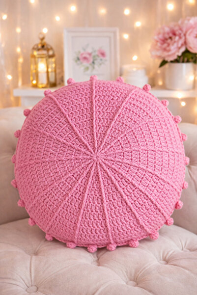 Günebakan Handmade Pillow "Hanım Evi Kırlent" - Pink