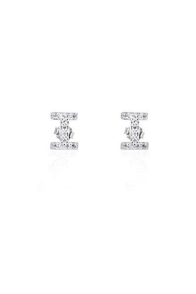 SPARKLES Diamond Letter I Earrings 925 Silver