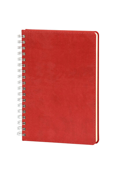 Mr.Notebook Kişiye Özel İsim Yazılı Kırmızı Termo Deri Defter - Spiralli Kare...