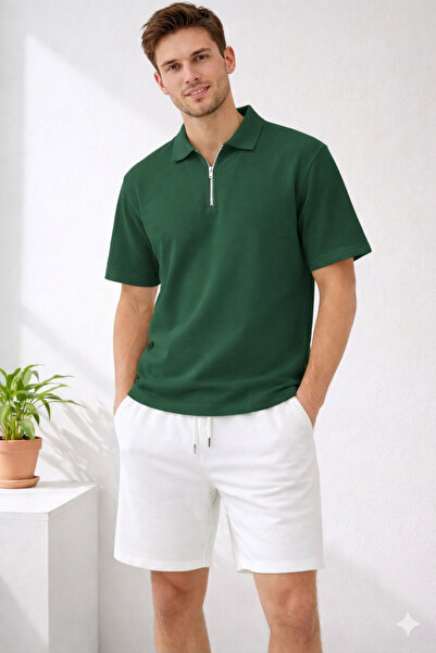 Boi New Season Men's Oversized Half Zipper Vortex Daily Comfortable Fit Short...